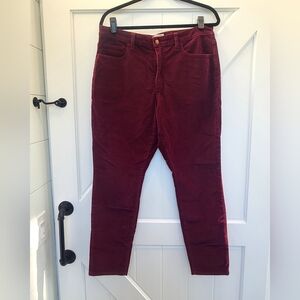 New Universal Thread High Rise Skinny Corduroy Jeans Womens Burgundy Stretch